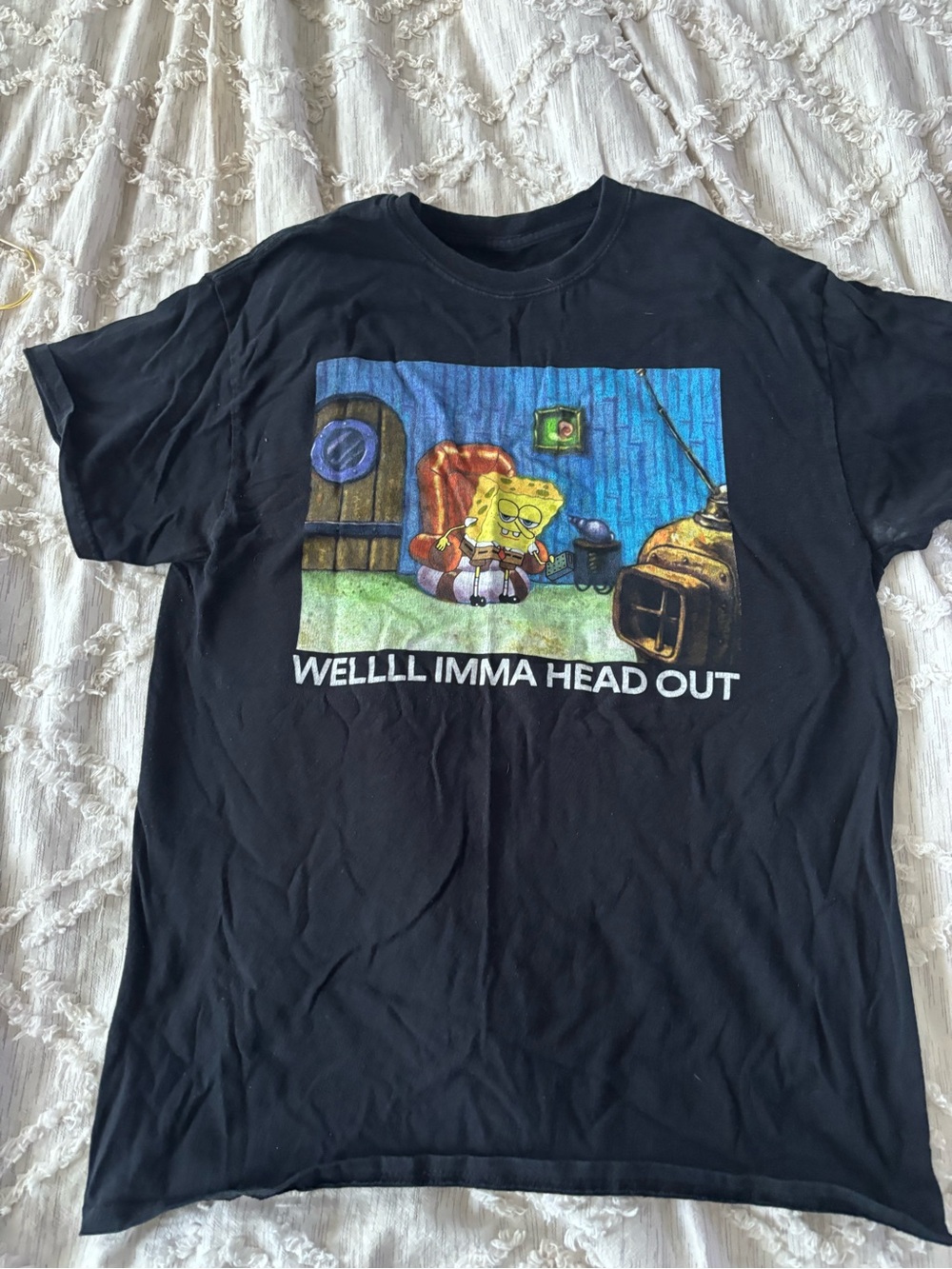 SpongeBob SquarePants Imma Head Out Meme T-Shirt Black M